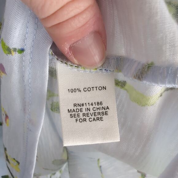 NWT Adyson Parker Light Blue Floral Long Sleeve Top in Plein Air Combo Size 1X - Picture 7 of 8